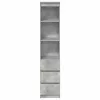 Betonszürke szerelt fa magasszekrény 37,5x35x180 cm