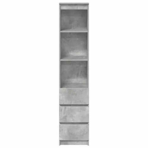 Betonszürke szerelt fa magasszekrény 37,5x35x180 cm