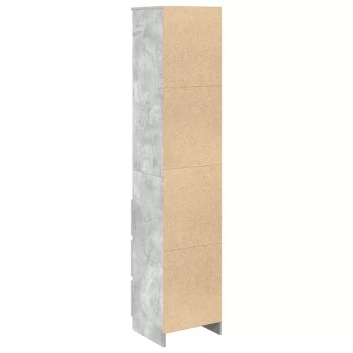 Betonszürke szerelt fa magasszekrény 37,5x35x180 cm
