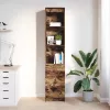 Füstös tölgy színű szerelt fa magasszekrény 37,5x35x180 cm