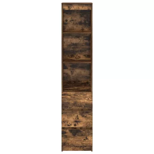 Füstös tölgy színű szerelt fa magasszekrény 37,5x35x180 cm