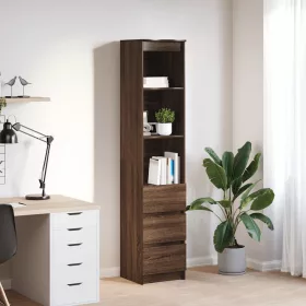   Barna tölgy színű szerelt fa magasszekrény 37,5x35x180 cm