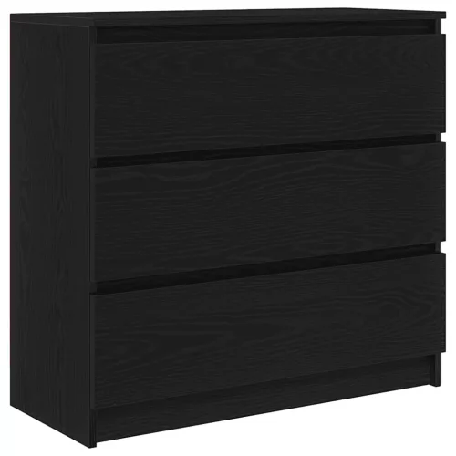 Fekete tölgy szerelt fa tálalószekrény 80x35x76 cm