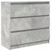 Betonszürke szerelt fa tálalószekrény 80x35x76 cm