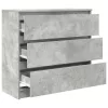 Betonszürke szerelt fa tálalószekrény 80x35x76 cm