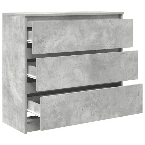 Betonszürke szerelt fa tálalószekrény 80x35x76 cm