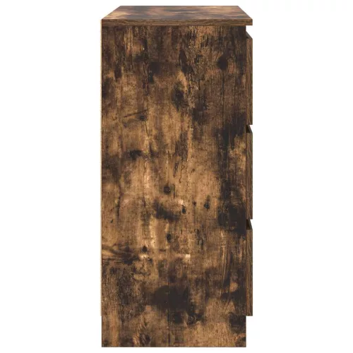 Füstös tölgy színű szerelt fa tálalószekrény 80x35x76 cm