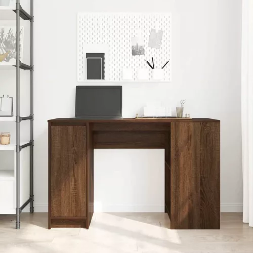 Barna tölgyszínű szerelt fa íróasztal 120x42x76 cm