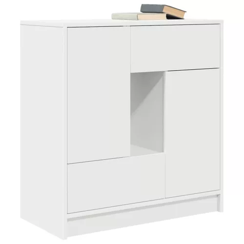 Fehér komód fiókokkal és ajtókkal 70,5x34x74,5 cm
