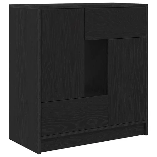 Fekete tölgy komód fiókokkal és ajtókkal 70,5x34x74,5 cm