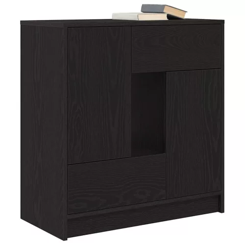 Fekete tölgy komód fiókokkal és ajtókkal 70,5x34x74,5 cm