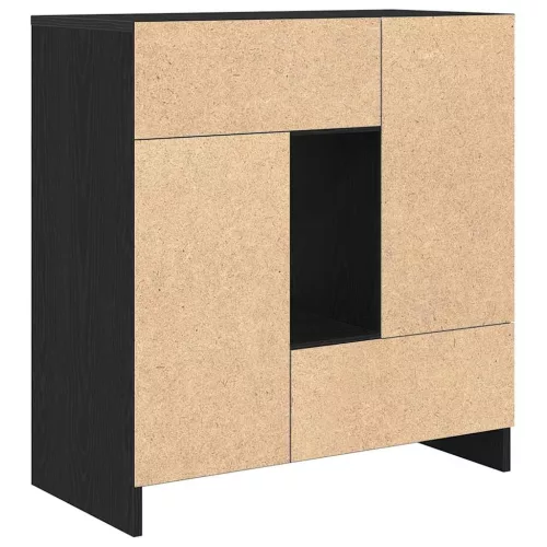 Fekete tölgy komód fiókokkal és ajtókkal 70,5x34x74,5 cm