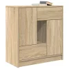 Sonoma tölgy komód fiókokkal és ajtókkal 70,5x34x74,5 cm