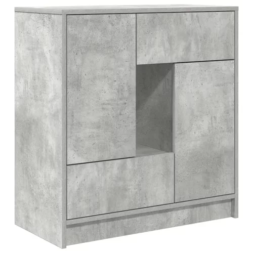 Betonszürke komód fiókokkal és ajtókkal 70,5x34x74,5 cm