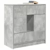Betonszürke komód fiókokkal és ajtókkal 70,5x34x74,5 cm