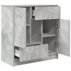 Betonszürke komód fiókokkal és ajtókkal 70,5x34x74,5 cm