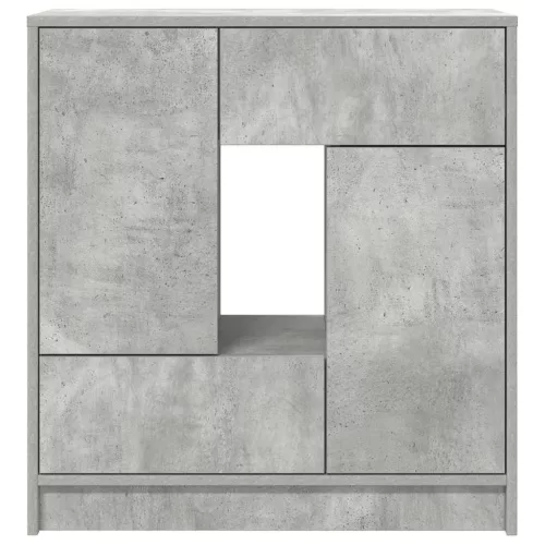 Betonszürke komód fiókokkal és ajtókkal 70,5x34x74,5 cm