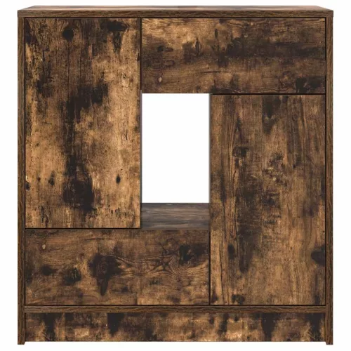 Füstölt tölgy komód fiókokkal és ajtókkal 70,5x34x74,5 cm