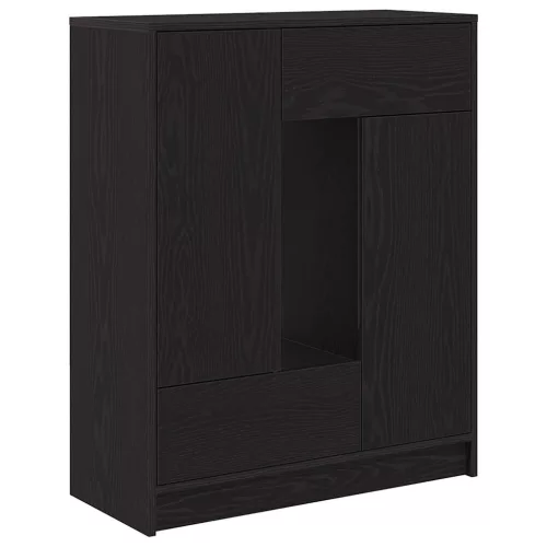 Fekete tölgy komód fiókokkal és ajtókkal 73x31x90 cm