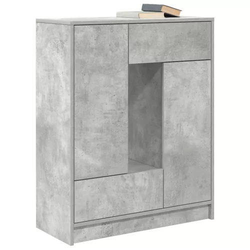 Betonszürke komód fiókokkal és ajtókkal 73x31x90 cm