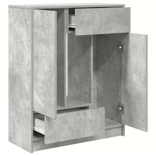 Betonszürke komód fiókokkal és ajtókkal 73x31x90 cm