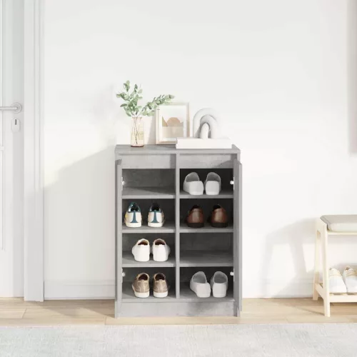 Betonszürke szerelt fa cipőszekrény 57x34x76 cm