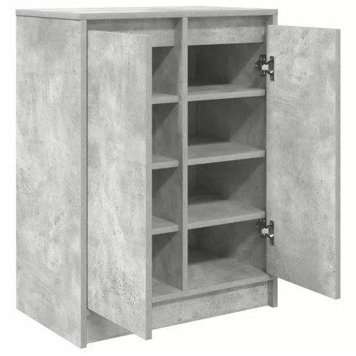 Betonszürke szerelt fa cipőszekrény 57x34x76 cm