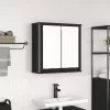 Fekete tölgy fürdőszoba fali szekrény tükörrel 60x21x60 cm