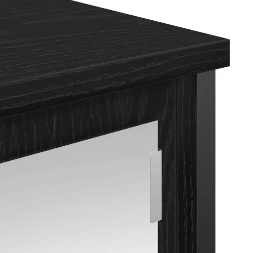 Fekete tölgy fürdőszoba fali szekrény tükörrel 60x21x60 cm
