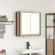Tölgy színű fürdőszoba fali szekrény tükörrel 60x21x60 cm
