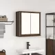 Barna tölgy fürdőszoba fali szekrény tükörrel 60x21x60 cm
