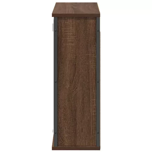 Barna tölgy fürdőszoba fali szekrény tükörrel 60x21x60 cm