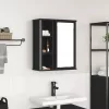 Fekete tölgy fürdőszoba fali szekrény tükörrel 50x21x60 cm