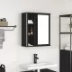 Fekete tölgy fürdőszoba fali szekrény tükörrel 50x21x60 cm