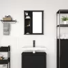 Fekete tölgy fürdőszoba fali szekrény tükörrel 50x21x60 cm