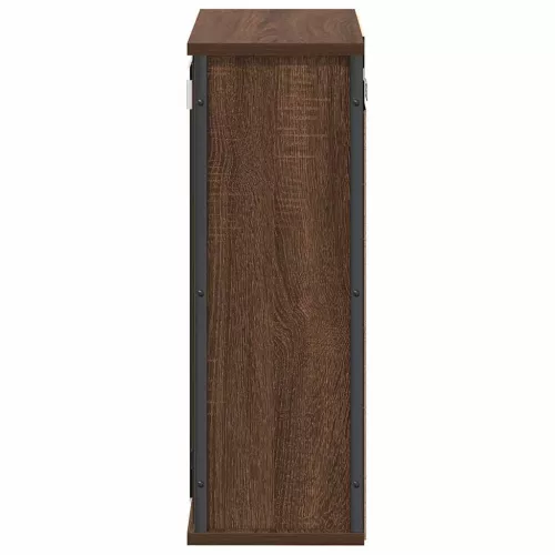 Barna tölgy fürdőszoba fali szekrény tükörrel 50x21x60 cm