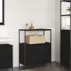 Fekete tölgy fürdőszobaszekrény polcokkal 76,5x35x95 cm
