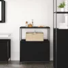 Fekete tölgy fürdőszobaszekrény polcokkal 76,5x35x95 cm
