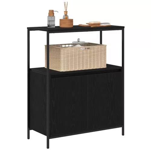 Fekete tölgy fürdőszobaszekrény polcokkal 76,5x35x95 cm