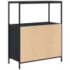 Fekete tölgy fürdőszobaszekrény polcokkal 76,5x35x95 cm