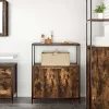 Füstölt tölgy fürdőszobaszekrény polcokkal 76,5x35x95 cm