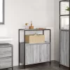 Szürke sonoma fürdőszobaszekrény polcokkal 76,5x35x95 cm
