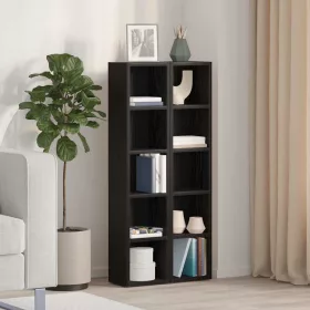   2 db fekete tölgy színű szerelt fa CD-szekrény 21x16x93,5 cm