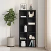 2 db fekete tölgy színű szerelt fa CD-szekrény 21x16x93,5 cm