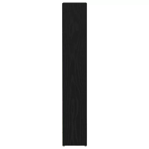 2 db fekete tölgy színű szerelt fa CD-szekrény 21x16x93,5 cm