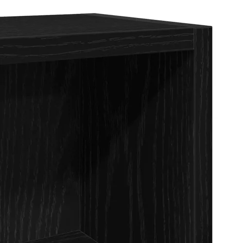 2 db fekete tölgy színű szerelt fa CD-szekrény 21x16x93,5 cm