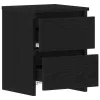Éjjeliszekrény 2 pcs Musta tammi 30 x 30 x 40 cm Faanyag