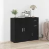 Fekete tölgyfa tálalószekrény 91 x 29,5 x 75 cm