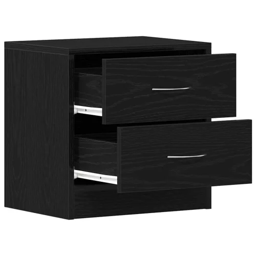 Fekete tölgy színű szerelt fa éjjeliszekrény 40 x 30 x 40 cm