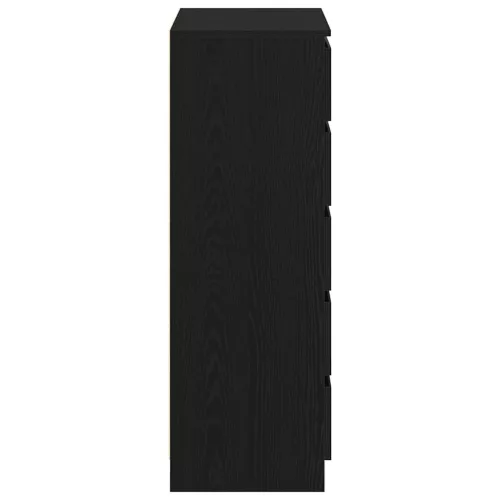 Fekete tölgy szerelt fa fiókos szekrény 60 x 36 x 103 cm
